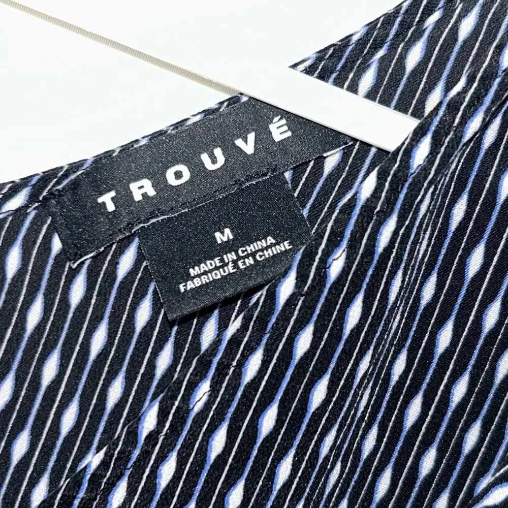 Trouve Black and White Patterned Tank Top‎